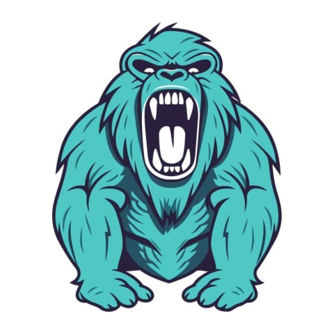 Gorilla mascot. Vector illustration for t shirt or poster