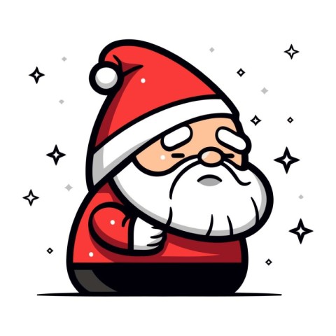 Cute Santa Claus character. Merry Christmas and Happy New Year.