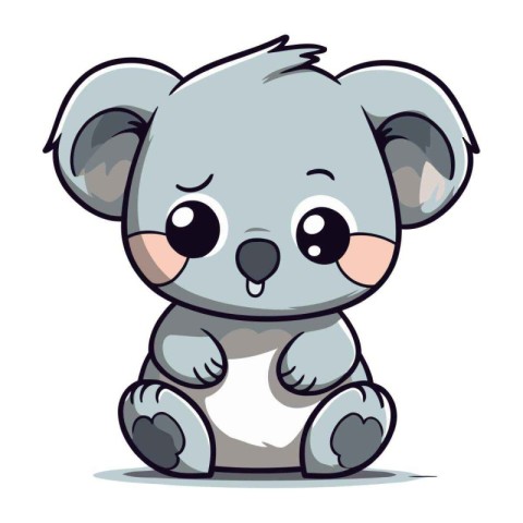 Cute koala cartoon on a white background. Vector illustration.