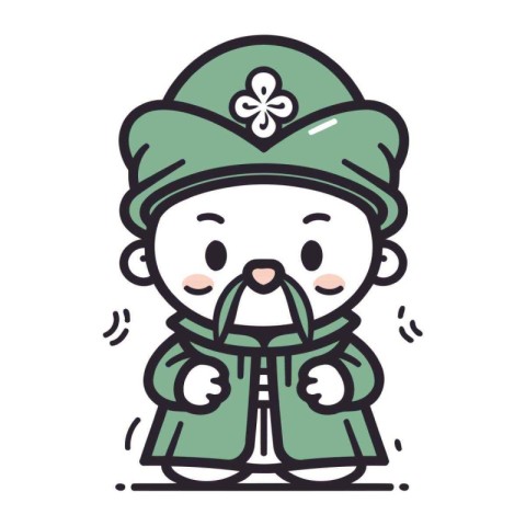 Illustration of a Cute Leprechaun Mascot Character