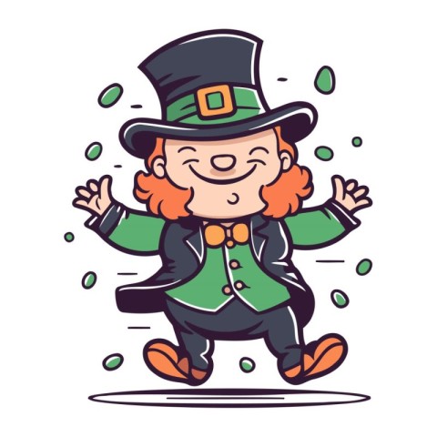 Cartoon leprechaun. St. Patricks day vector illustration.