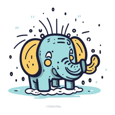 Cute elephant. Vector illustration in cartoon style. Isolated on