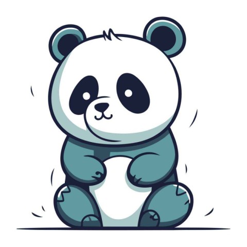 Cute panda vector illustration. Cartoon style. Isolated on white