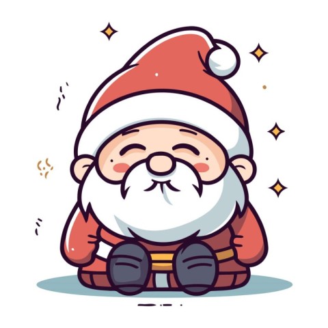 Cute santa claus. Vector illustration in cartoon style.