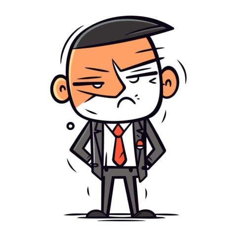 Angry Businessman   Cartoon Vector Illustration