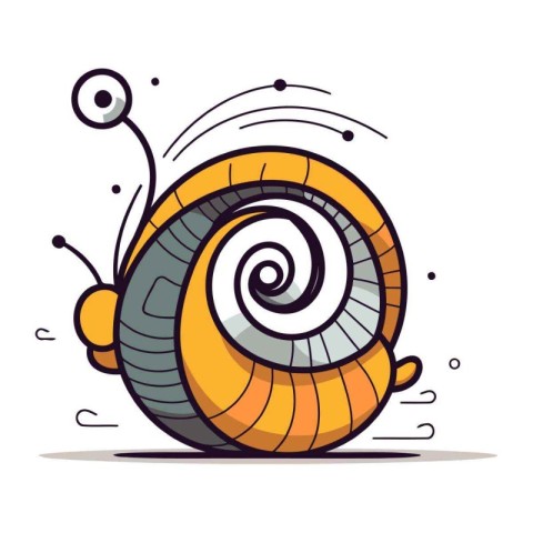 Cartoon snail. Vector illustration. Isolated on white background