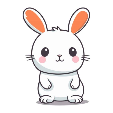 Rabbit character cartoon style vector illustration. Cute rabbit