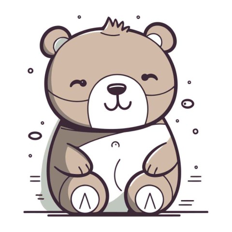 Cute cartoon bear. Vector illustration of a cute little bear.