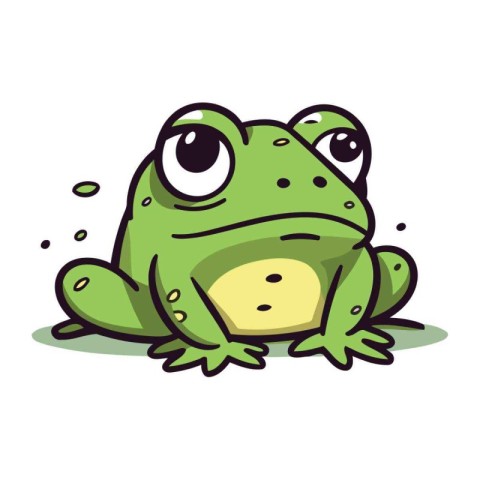 Cute cartoon frog. Vector illustration isolated on a white backg