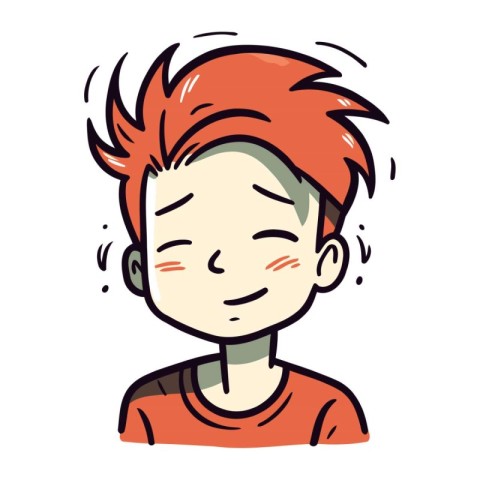 Cute boy with red hair. Vector illustration in cartoon style.