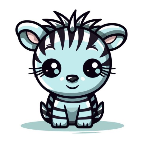 Cute cartoon zebra. Vector illustration of a cute animal.