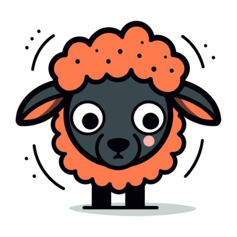 Cute sheep cartoon character. Vector illustration in flat design