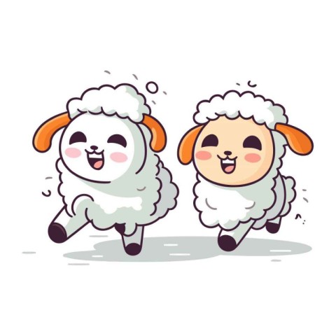 Cute sheep cartoon vector illustration. Cute cartoon sheep vecto