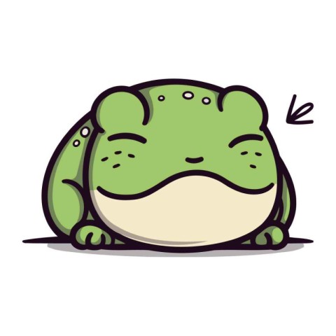 Cute cartoon frog. Vector illustration isolated on a white backg