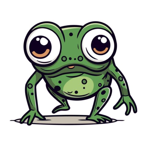 Cute cartoon frog isolated on a white background. Vector illustr