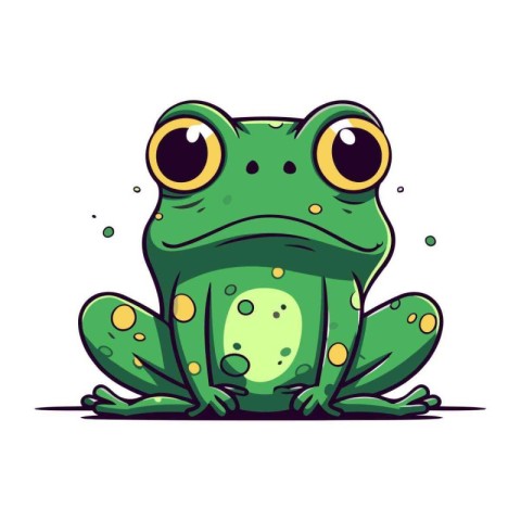 Cute cartoon frog. Vector illustration. Isolated on white backgr