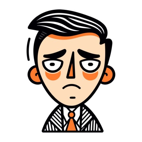 Angry boss. Vector illustration in flat style. Isolated on white