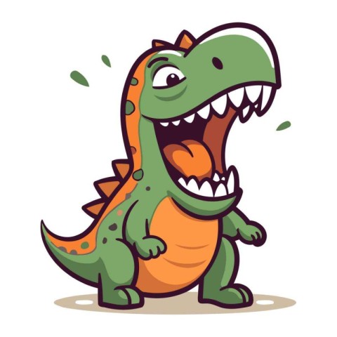 Tyrannosaurus Dinosaur Cartoon Mascot Character Vector Illustrat