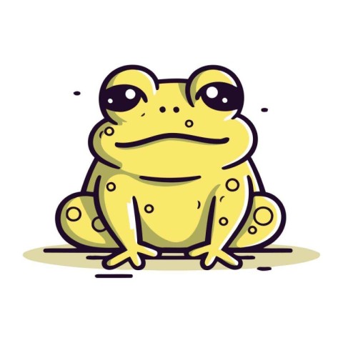 Frog. Vector illustration of a cartoon frog on a white backgroun