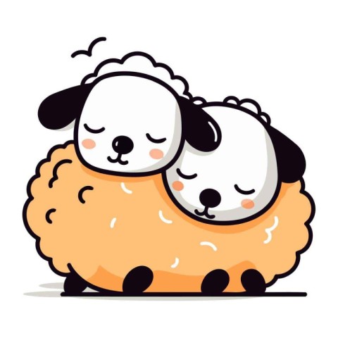 Cute cartoon sheep vector illustration. Cute sheep cartoon chara