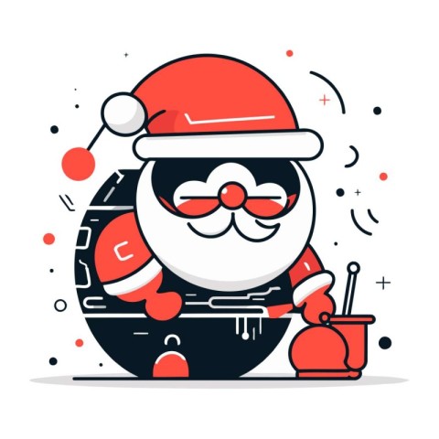 Santa Claus flat vector illustration. Merry Christmas and Happy