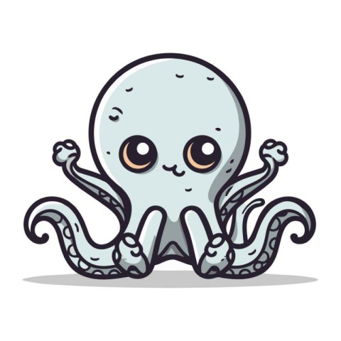 Cute Octopus Cartoon Mascot Character Vector Illustration.