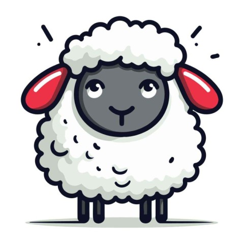 Cute sheep cartoon vector illustration. Cute cartoon sheep chara