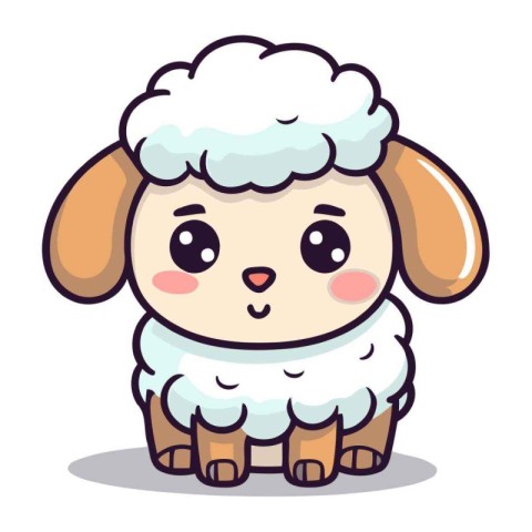 Sheep character cartoon design. Cute sheep mascot vector illustr