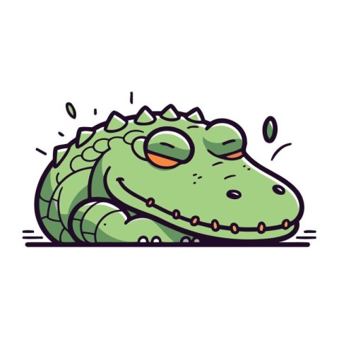 Crocodile cartoon doodle icon. Vector illustration of crocodile.