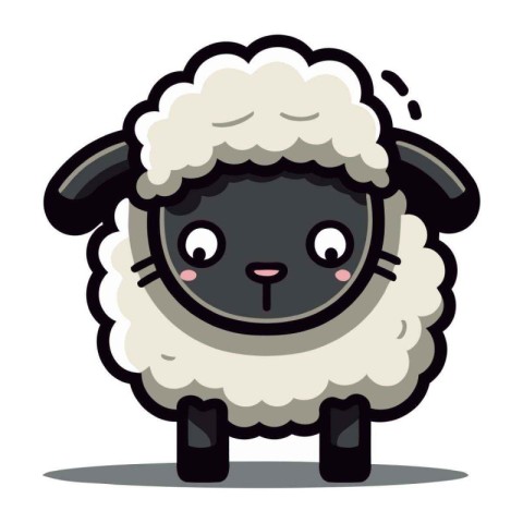 Sheep Cute Animal Cartoon Mascot Character Vector Illustration