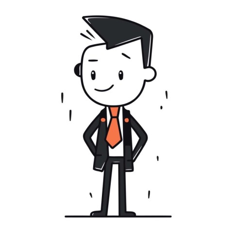 Businessman feeling sad   Vector Cartoon stick figure drawing co