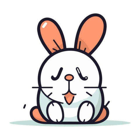 Cute cartoon rabbit. Vector illustration in flat style. Animal c