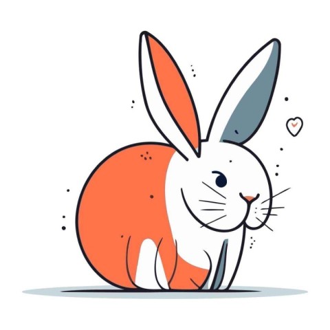 Cute cartoon bunny. Vector illustration in doodle style.