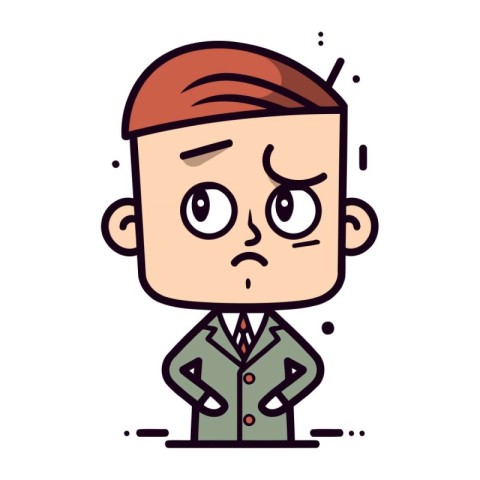 Vector illustration of angry businessman cartoon character in fl