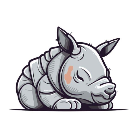 rhinoceros cartoon vector illustration isolated on a white backg