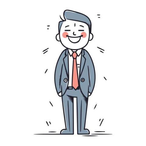 Smiling man in suit. Vector illustration of a man in a suit.