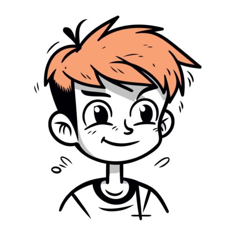 Cute cartoon boy with red hair. Vector illustration isolated on