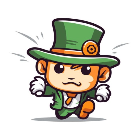 Leprechaun cartoon character. St. Patricks Day vector illustrati