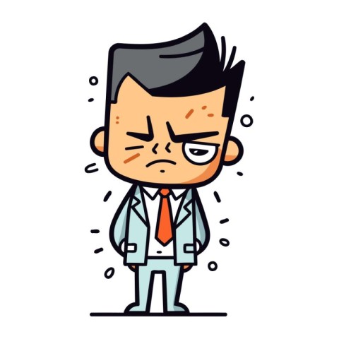 Angry Businessman   Cartoon Vector Illustration