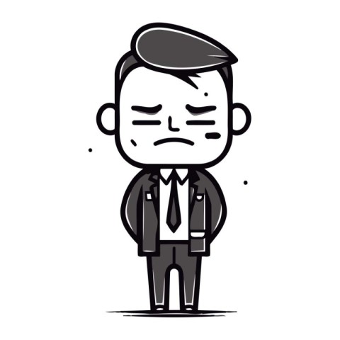 Angry boss cartoon character vector illustration. Businessman ca