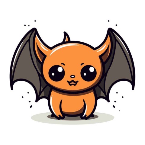 Cute little bat character. Vector cartoon illustration. Isolated