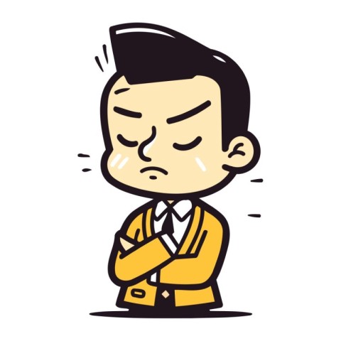 Angry boss. vector illustration in cartoon style. Isolated on wh