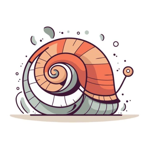 Cartoon snail. Vector illustration. Isolated on white background