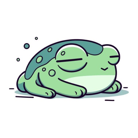 Frog doodle icon. Cute cartoon character vector illustration.