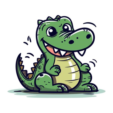 Cartoon crocodile vector illustration. Cute crocodile mascot.