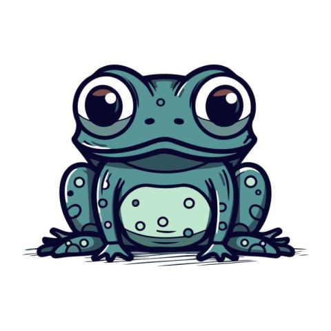 Cute cartoon frog. Vector illustration isolated on a white backg