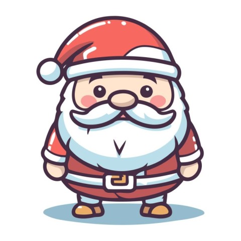 Santa Claus cartoon character for Christmas and New Year. Vector