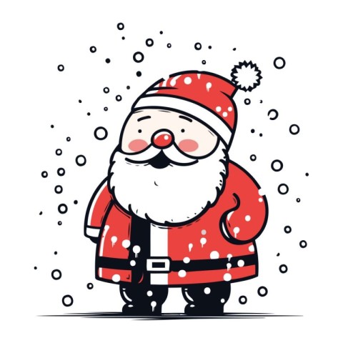 Santa Claus vector illustration. Christmas and New Year hand dra