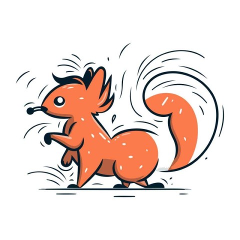 Squirrel. Vector illustration. Isolated on a white background.