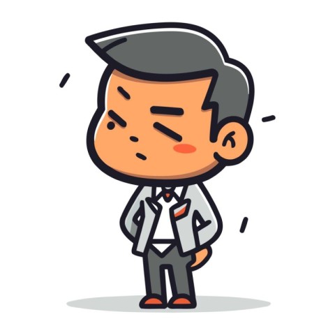 Angry boss character design. Vector illustration in flat cartoon